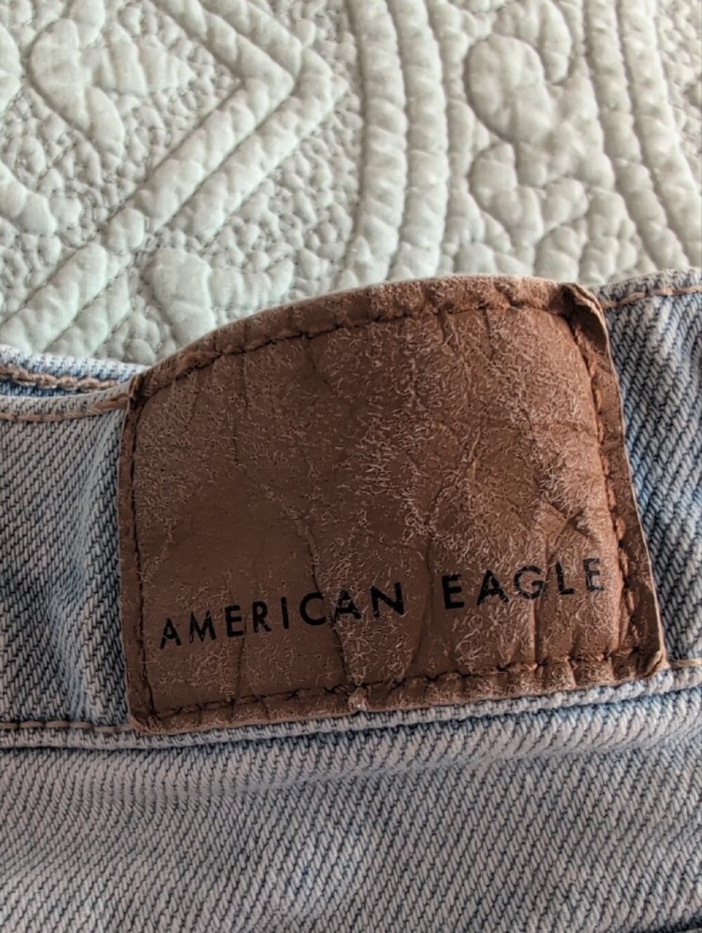 American Eagle Outfitters Pale Blue Distressed Denim Shorts - Picture 8 of 9
